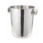 image of Winco WB-8 Wine Bucket, 8 qt., Round, Stainless Steel, Mirror Finish