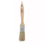 image of Winco WBR-10 1" Boar Hair Flat Pastry Brush, Wooden Handle, Flat, Metal Ferrules 