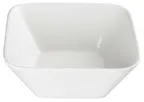 image of Winco WDP008-104 1.5 Qt (48 oz) Square Porcelain Bowl, 7-5/8" White Laurels Finish - 12/Case