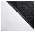 image of Winco WDP023-204 Visca 11" Square Porcelain Platter, Dual Texture, Black & White Finish - 2/Pack