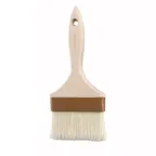 image of Winco WFB-40 4" Flat Boar Hair Pastry/Basting Brush, Wooden Handle, Plastic Ferrule 