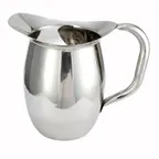 image of Winco WPB-2C 64 oz. Deluxe Bell Pitcher with Ice Guard, Heavy Weight S.Steel / Mirror Finish