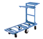 image of Winholt 550HD-SX Utility Cart, 18" x 51", Steel Frame, Retractable Shelf, Recessed Tool Tray, Blue