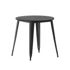 image of Flash Furniture JJ-T14623-80-BKBK-GG Declan 30" Round Outdoor Dining Table, 200 lbs, Poly Resin Top, Black Powder Coated Steel Base