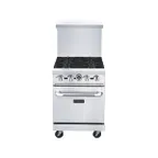 image of Dukers Appliance Co DCR24-4B 24" Gas Restaurant Range w/ (4) Open Burners, (1) Standard Oven, 162.000 BTU