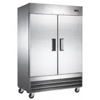 image of Grista GRFZ-2DES 54" 2-Solid Door Reach-In Freezer, Bottom Mounted, 48 cu. ft., Stainless Steel Exterior
