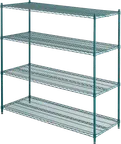 image of ATS GS2460-4 Heavy Duty Wire Shelving Kit w/ (4) 60"W x 24"D Shelves