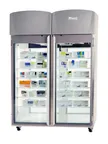 image of Migali EVOX-2PT-SH-LB-RC Refrigerator, 44.9 Cu Ft., 55" Glass Door, Stainless, White Interior