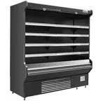image of Coldline SOCD-76-B 76" Deeper Open Air Refrigerated Merchandiser in Black, 4 Shelves, 27.1 cu. ft.
