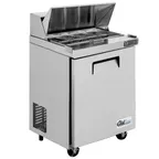 image of Coldline SPN-29 29" 1-Door Refrigerated Sandwich and Salad Prep Table, 8 Pans, Stainless Steel