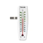 image of Taylor Precision 5153 Window Thermometer, -40° to 120°F, Tube Display, White, Blue & Green Plastic