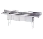 image of Advance Tabco FC-4-1824-24RLX Special Value Fabricated Sink, 4-Compartment