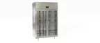 image of Delfield DSLH2-G 2-Section Reach-In Heated Holding Cabinet, 46.5 cu ft, Stainless Steel, 2 Glass Doors, 6 Wire Shelves