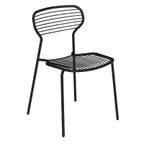 image of emuamericas E1300 Apero Stacking Side Chair, Outdoor/Indoor, Steel Frame, Metal Back & Seat, Ladder Style