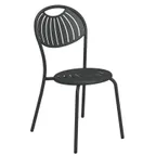 image of emuamericas E440 Coupole Stacking Side Chair, Outdoor/Indoor, Steel Frame, Metal Back & Seat, Powder Coat Finish
