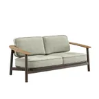 image of emuamericas E6046 Twins Sofa, 2-Seat, Outdoor/Indoor, Aluminum Slats, Powder Coated Aluminum Frame