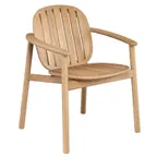 image of emuamericas E6052 Twins Stacking Armchair, Outdoor/Indoor, FSC Natural Teak Wood Slats, Wood Frame