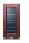 image of Summit CL156BV1PNR 15" Wide Undercounter Glass Door Merchandiser, 2.6 cu ft, Black, LED, R600a, 115V
