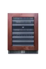image of Summit CL244WC2PNR Dual‑Zone Undercounter Wine Cooler 24" Wide 48‑Bottle Black Reversible LED Light