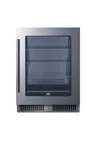 image of Summit CL24BV1 24" Undercounter Center, 4.73 cu ft, Stainless Steel Finish, Glass Door, Lighting