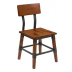 image of Flash Furniture 2-XU-DG-W0236-GG Rustic Walnut Dining Chair Set of 2, Wood Back & Seat, 500 lb Weight Capacity