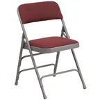 image of Flash Furniture AW-MC309AF-BG-GG Hercules Series Burgundy Folding Chair, Curved, Triple Braced, Double Hinged, Metal