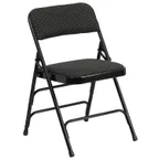 image of Flash Furniture AW-MC309AF-BLK-GG Hercules Series Black Folding Chair, Curved, Triple Braced, Double Hinged, Metal, 2 per Order