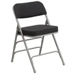 image of Flash Furniture AW-MC320AF-BK-GG Hercules Series Black Folding Chair, Premium Curved Metal Frame, Double Hinged, 2 per Order