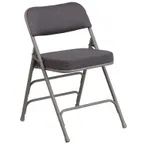 image of Flash Furniture AW-MC320AF-GRY-GG Hercules Series Gray Fabric Folding Chair, Premium Curved, Triple Braced, Double Hinged, Metal, 2 per Order