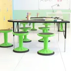 image of Flash Furniture AY-9001S-GN-GG Green Carter Stool, 250 lb, 14-18" Height, 360° Swivel, Rubber Seat, Non‑Slip Base