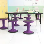 image of Flash Furniture AY-9001S-PR-GG Carter Stool, 250 lb., 14-18" adjustable height, 360° swivel, purple, plastic seat