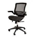 image of Flash Furniture BL-8801X-BK-GG Warfield Executive Swivel Chair, 300 lb, Mesh Back & Seat, Padded Arms, Black Nylon Base