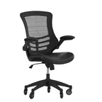 image of Flash Furniture BL-X-5M-LEA-RLB-GG Kelista Swivel Task Chair, 37.5-41.25in Height, 250lb Capacity, Mesh Back, LeatherSoft Seat
