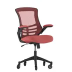 image of Flash Furniture BL-X-5M-RED-RLB-GG Kelista Red Swivel Task Chair, 37.5-41.25in Height, 250lb Capacity, Mesh Back