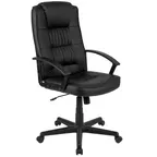 image of Flash Furniture CH-197051X000-BK-GG Biscayne Office Chair, 250 lb, LeatherSoft Upholstery, Black