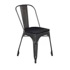 image of Flash Furniture CH-31230-BQ-PL1B-GG Perry Stacking Side Chair, 500 lb, Black Poly Resin, Galvanized Steel, Stackable