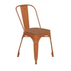 image of Flash Furniture CH-31230-OR-PL1T-GG Perry Stacking Side Chair, 500 lb, Orange, Teak Poly Resin, Steel Frame