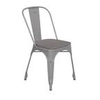 image of Flash Furniture CH-31230-SIL-PL1G-GG Perry Stacking Side Chair, 500 lb, Gray Poly Resin, Steel Frame, Stackable