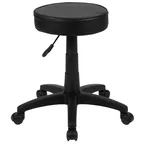 image of Flash Furniture CH-82042-3X01-GG Upholstered Stool, 250lb, 23.25"W x 21.5"H, Black, Pneumatic Height Adjustment, 5-Star Base