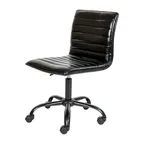 image of Flash Furniture DS-512B-BK-BK-GG Alan Swivel Task Chair, 250 lb, Black Frame, Vinyl Upholstery, Adjustable Height 31-36in