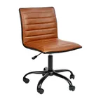 image of Flash Furniture DS-512B-BR-BK-GG Alan Swivel Task Chair, 31-1/4 to 36in Height, 250 lb Capacity, Vinyl Upholstery, Black Frame