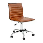 image of Flash Furniture DS-512B-BR-GG Alan Swivel Task Chair, 31-1/4 to 36in Height, 250 lb, Vinyl Upholstered, Brown, Armless