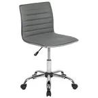 image of Flash Furniture DS-512B-LTGY-GG Alan Swivel Task Chair, 31-1/4 to 36in Height, 250 lb, Low Back, Vinyl Upholstery, Light Gray
