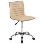 image of Flash Furniture DS-512B-TAN-GG Alan Swivel Task Chair, 31-1/4 to 36in Height, 250 lb, Tan Vinyl, Armless, Low Back