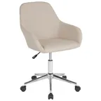 image of Flash Furniture DS-8012LB-BGE-F-GG Cortana Mid-Back Office Chair, 16.5-21.5in Seat Height, 250lb Capacity, Beige Fabric