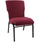image of Flash Furniture EPCHT-104 Church Chair, Stacking, 21"W, Upholstered Back & Seat, Maroon Fabric