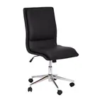 image of Flash Furniture GO-21111-BK-GG Madigan Mid-Back Office Chair, 18-22" Adjustable Seat Height, 300 lb. Capacity, LeatherSoft Upholstery, Chrome Base