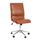 image of Flash Furniture GO-21111-BR-GG Madigan Office Chair, Mid-Back, LeatherSoft Upholstery, 300 lb, Cognac