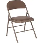image of Flash Furniture HA-F003D-BGE-GG Hercules Series Folding Chair, 500 lb, Vinyl Upholstered, Beige, Powder Coated Steel Frame
