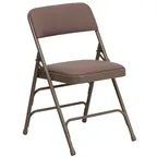 image of Flash Furniture HA-MC309AF-BGE-GG Hercules Series 300 lb. Folding Chair, Beige Fabric Upholstered Seat & Back, 18 Gauge Steel Frame